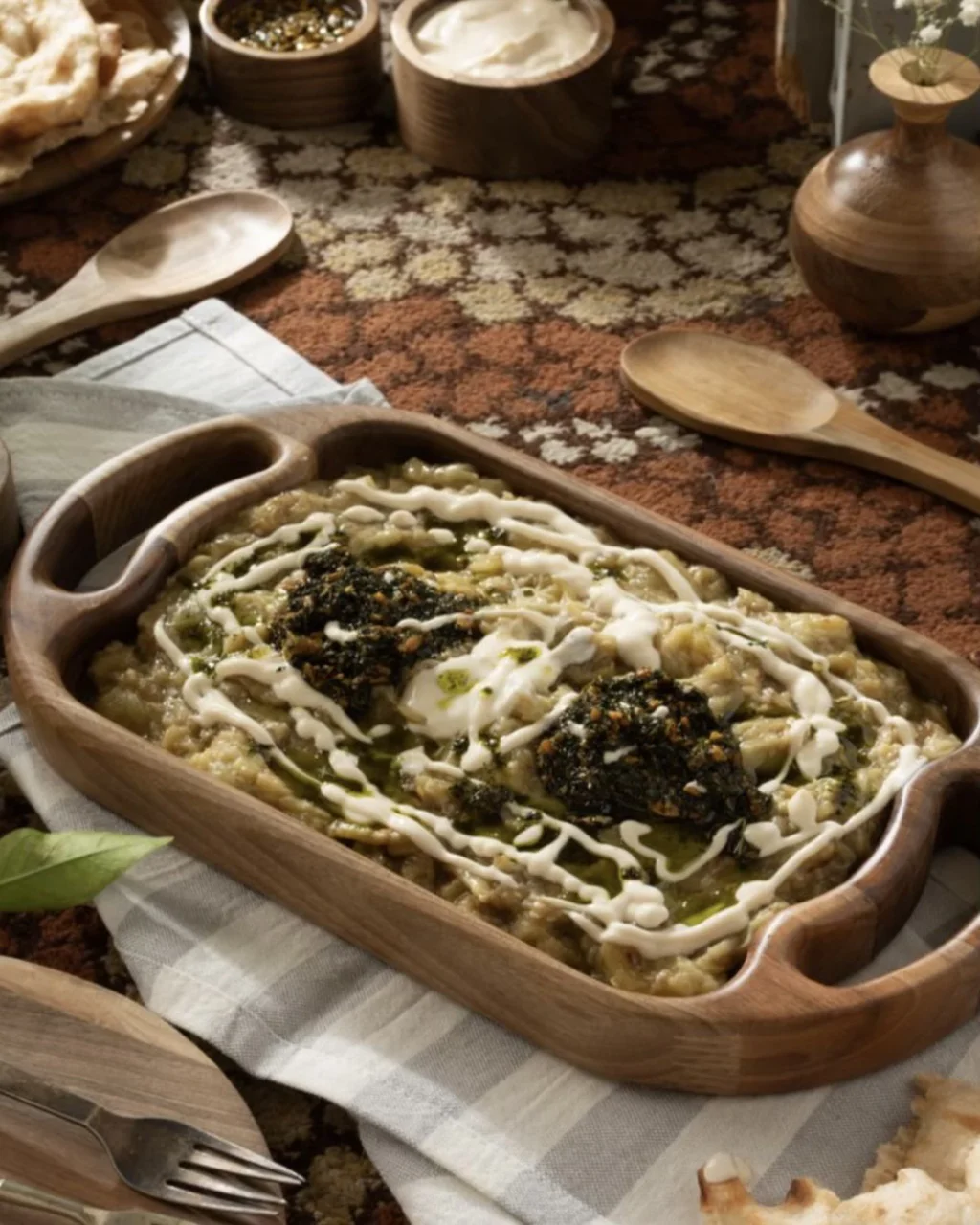 ظرف سرو چوبی تک نفره اماهوم (چوب گردو) Serve-Ware
