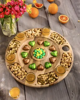 شات پلیت چوبی 6 نفره اماهوم (چوب گردو) Spin Shot 6