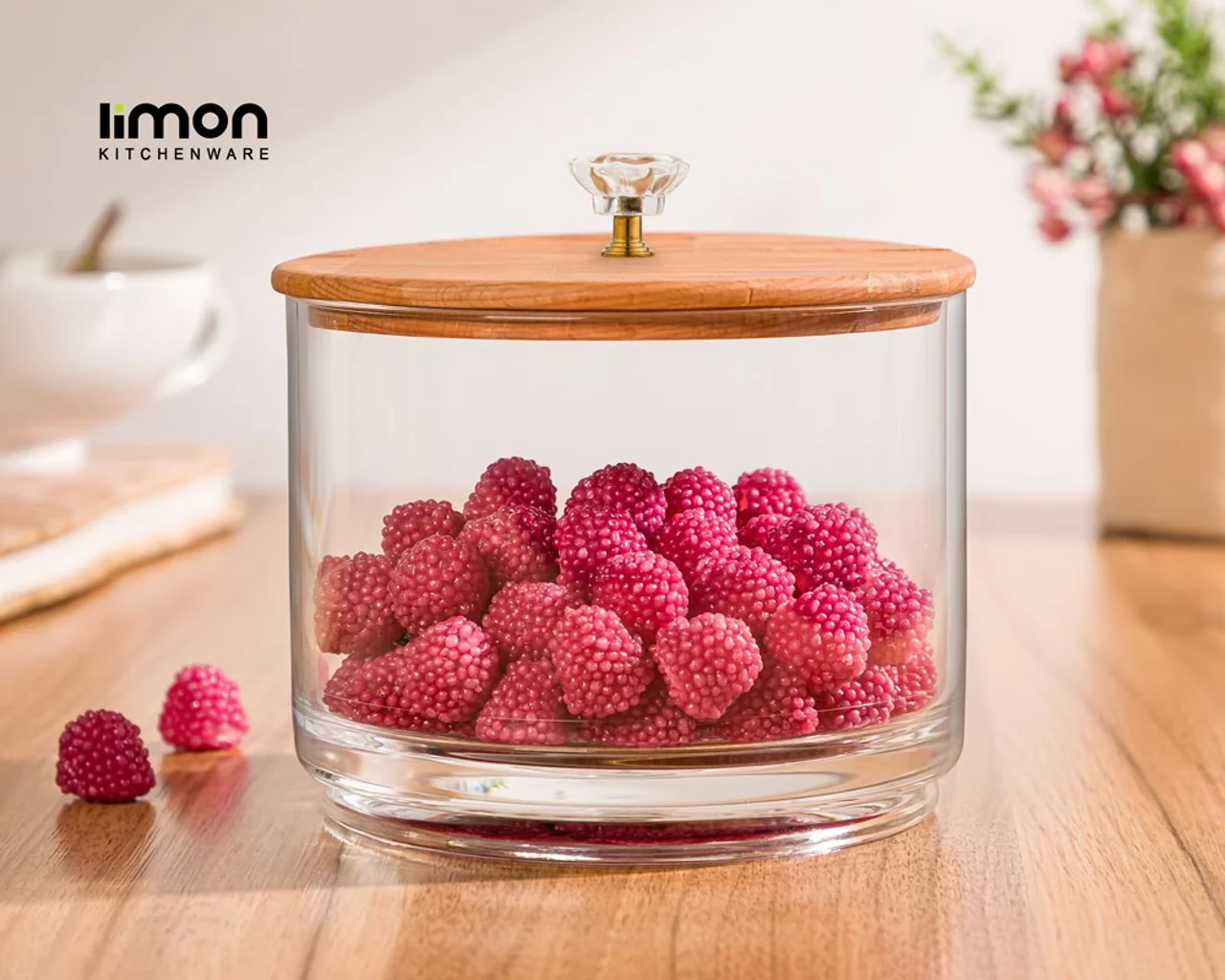 ظرف شکلات یک طبقه با درب چوبی کد 2178