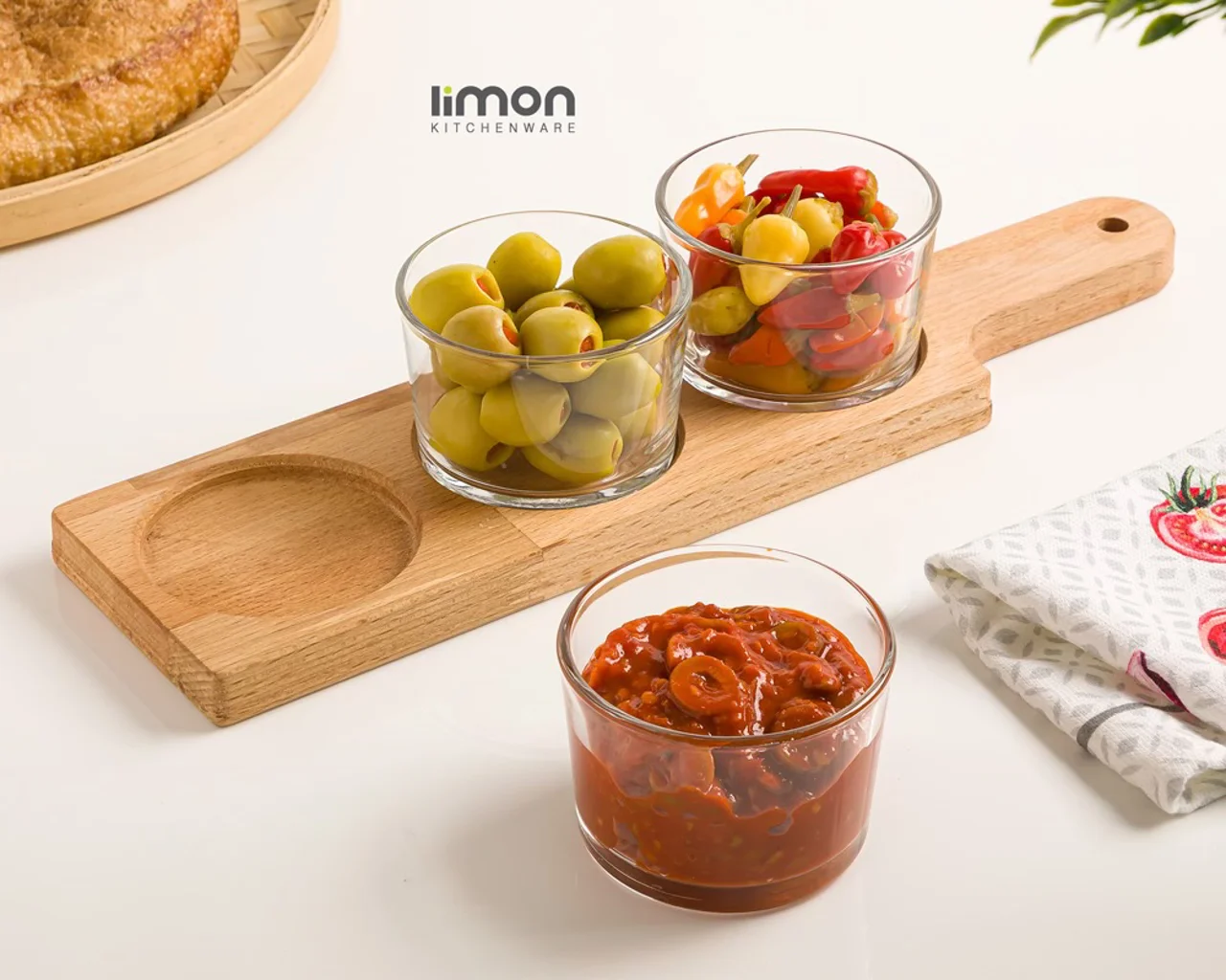 اردورخوری پایه چوبی 190 میلی لیتر 3 عددی لیمون کد 2218