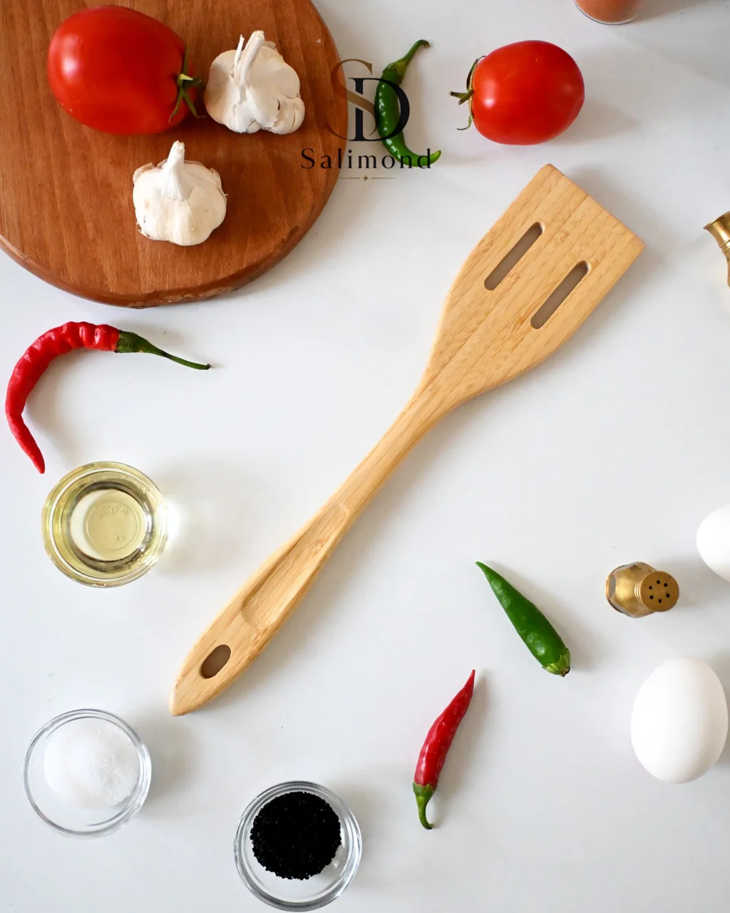 کفگیر آشپزی دو شیار چوب بامبو Velto-33