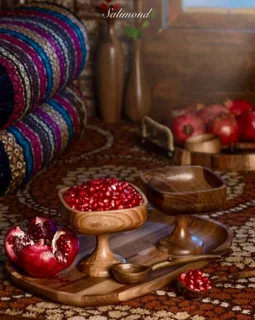 پیاله بزرگ پایه دار مدل فنیس قطر 17cm اماهوم (چوب گردو) Ice/Fenice-PB17