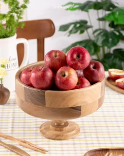 ظرف میوه پایه دار مدل گرد قطر 25cm اماهوم (چوب گردو) Fruit/Rondel-PB25